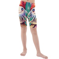 Toadstools For Charm Work Kids  Mid Length Swim Shorts