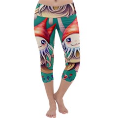 Toadstools For Charm Work Capri Yoga Leggings