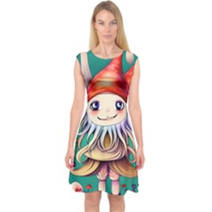 Toadstools For Charm Work Capsleeve Midi Dress