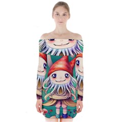 Toadstools For Charm Work Long Sleeve Off Shoulder Dress