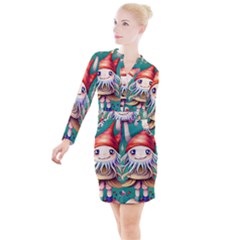 Toadstools For Charm Work Button Long Sleeve Dress