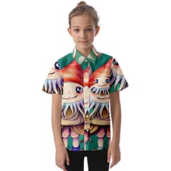 Toadstools For Charm Work Kids  Short Sleeve Shirt