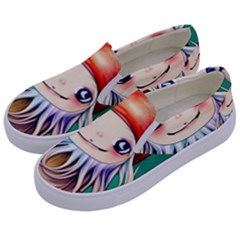 Toadstools For Charm Work Kids  Canvas Slip Ons