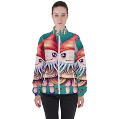 Toadstools For Charm Work Women s High Neck Windbreaker