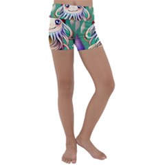 Toadstools For Charm Work Kids  Lightweight Velour Yoga Shorts