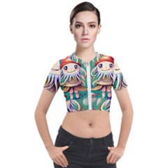 Toadstools For Charm Work Short Sleeve Cropped Jacket