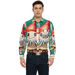 Toadstools For Charm Work Men s Long Sleeve Pocket Shirt 