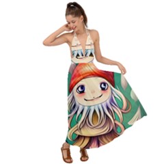 Toadstools For Charm Work Backless Maxi Beach Dress