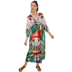 Toadstools For Charm Work Grecian Style  Maxi Dress