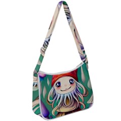 Toadstools For Charm Work Zip Up Shoulder Bag