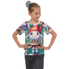 Toadstools For Charm Work Kids  Mesh Piece Tee