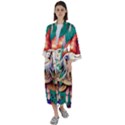 Toadstools For Charm Work Maxi Satin Kimono View1