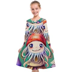 Toadstools For Charm Work Kids  Midi Sailor Dress