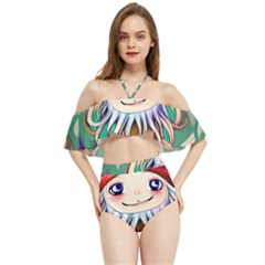 Toadstools For Charm Work Halter Flowy Bikini Set 