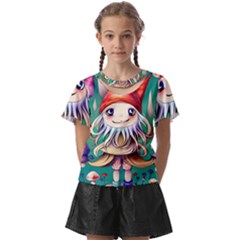 Toadstools For Charm Work Kids  Front Cut Tee