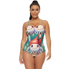 Toadstools For Charm Work Retro Full Coverage Swimsuit