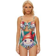 Toadstools For Charm Work Knot Front One-Piece Swimsuit