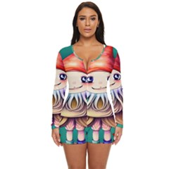 Toadstools For Charm Work Long Sleeve Boyleg Swimsuit