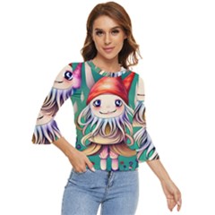 Toadstools For Charm Work Bell Sleeve Top