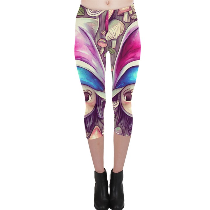 Magic Mushrooms For Conjuring Capri Leggings 