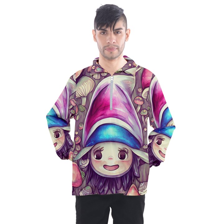 Magic Mushrooms For Conjuring Men s Half Zip Pullover