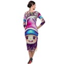 Magic Mushrooms For Conjuring Quarter Sleeve Midi Velour Bodycon Dress View2