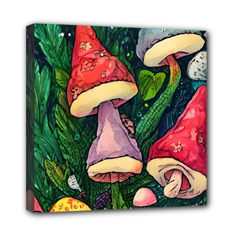 Sacred Mushrooms For Necromancy Mini Canvas 8  X 8  (stretched) by GardenOfOphir