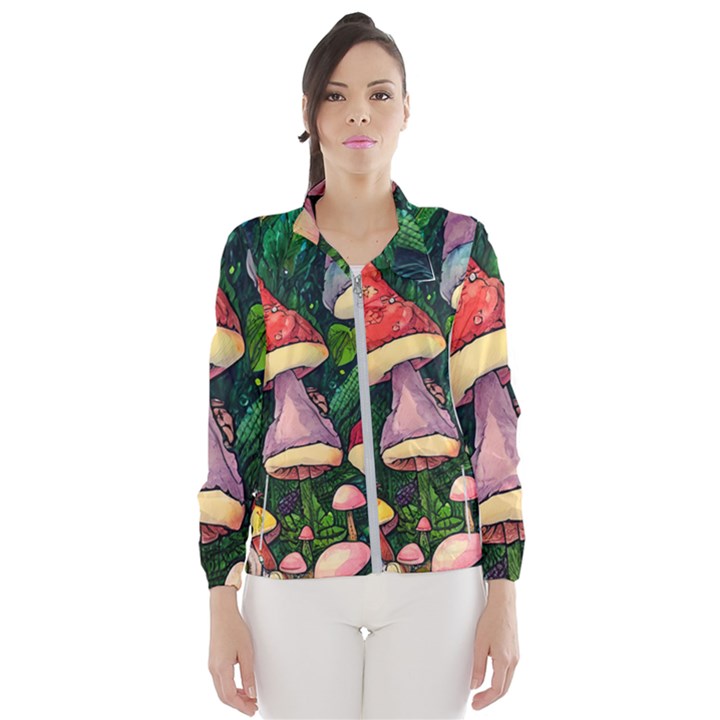 Sacred Mushrooms For Necromancy Women s Windbreaker