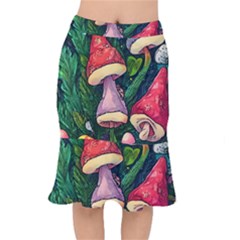 Sacred Mushrooms For Necromancy Short Mermaid Skirt by GardenOfOphir