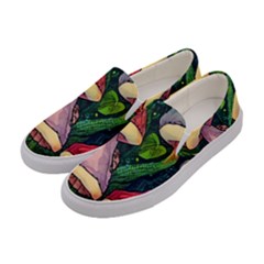 Sacred Mushrooms For Necromancy Women s Canvas Slip Ons by GardenOfOphir