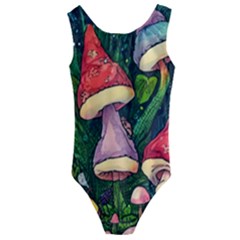 Sacred Mushrooms For Necromancy Kids  Cut-out Back One Piece Swimsuit by GardenOfOphir