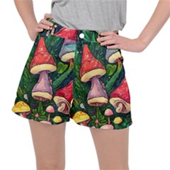 Sacred Mushrooms For Necromancy Ripstop Shorts by GardenOfOphir