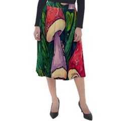 Sacred Mushrooms For Necromancy Classic Velour Midi Skirt  by GardenOfOphir