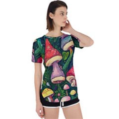 Sacred Mushrooms For Necromancy Perpetual Short Sleeve T-shirt by GardenOfOphir