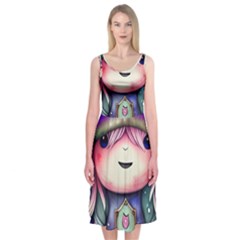 Necromancy Conjuration Magical Midi Sleeveless Dress by GardenOfOphir