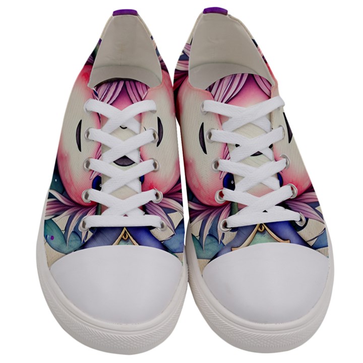 Necromancy Conjuration Magical Men s Low Top Canvas Sneakers