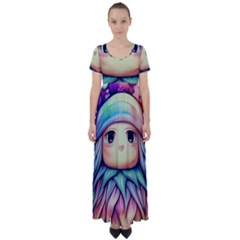 Spell Mojo Enchantress High Waist Short Sleeve Maxi Dress by GardenOfOphir