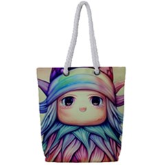 Spell Mojo Enchantress Full Print Rope Handle Tote (small) by GardenOfOphir