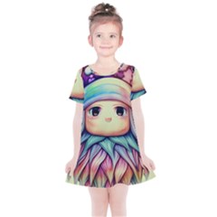 Spell Mojo Enchantress Kids  Simple Cotton Dress by GardenOfOphir