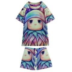 Spell Mojo Enchantress Kids  Swim Tee And Shorts Set by GardenOfOphir