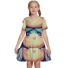 Spell Mojo Enchantress Kids  Short Sleeve Tiered Mini Dress by GardenOfOphir