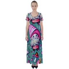 Glamour Enchantment Wizard High Waist Short Sleeve Maxi Dress by GardenOfOphir