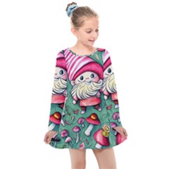 Glamour Enchantment Wizard Kids  Long Sleeve Dress by GardenOfOphir