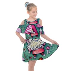 Glamour Enchantment Wizard Kids  Shoulder Cutout Chiffon Dress by GardenOfOphir