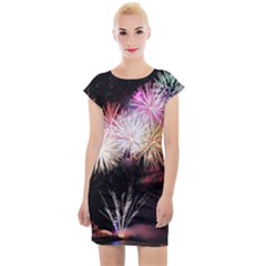 Firework Cap Sleeve Bodycon Dress by artworkshop