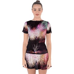 Firework Drop Hem Mini Chiffon Dress by artworkshop