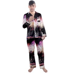 Firework Men s Long Sleeve Satin Pajamas Set