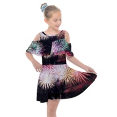 Firework Kids  Shoulder Cutout Chiffon Dress by artworkshop