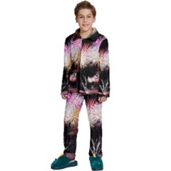 Firework Kids  Long Sleeve Velvet Pajamas Set by artworkshop