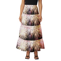 Firework Tiered Ruffle Maxi Skirt by artworkshop